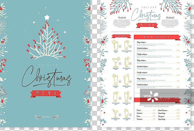 餐厅圣诞节假日菜单设计图片素材