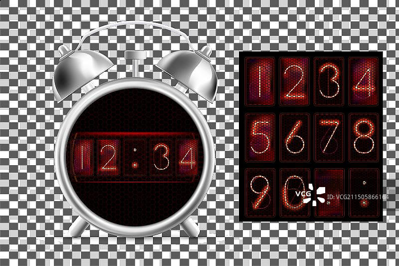 发光数字闹钟图片素材