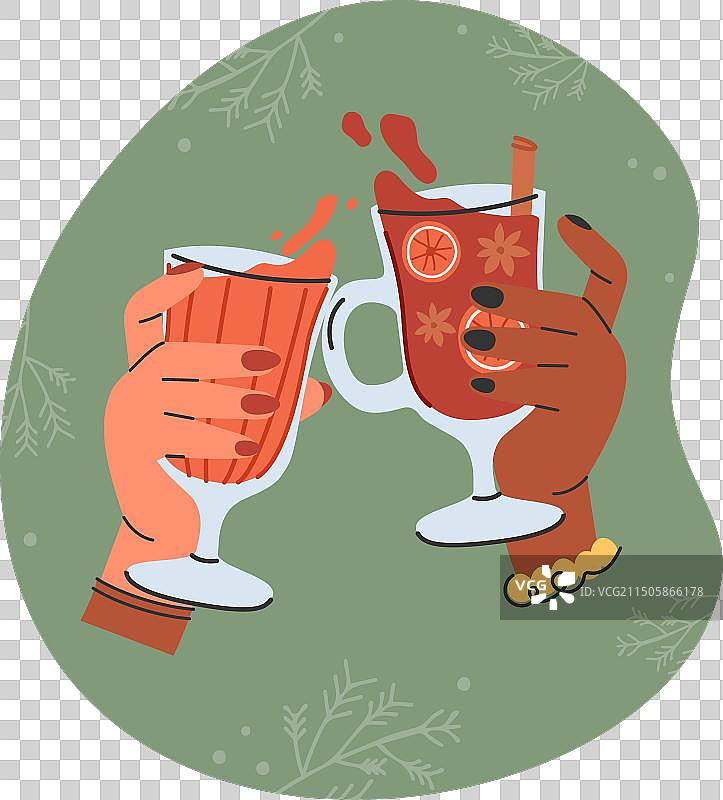 两个快乐的女孩庆祝冬季假期图片素材