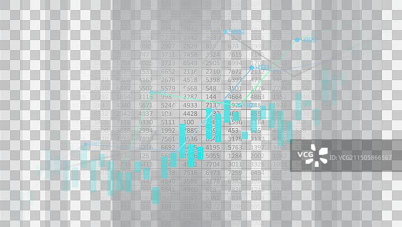 具有上升趋势线图的金融图表图片素材