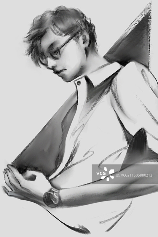 速写男孩图片素材