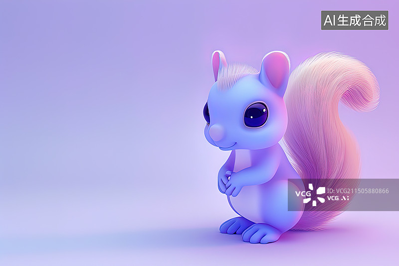 【AI数字艺术】可爱的3d渲染的松鼠元素图片素材