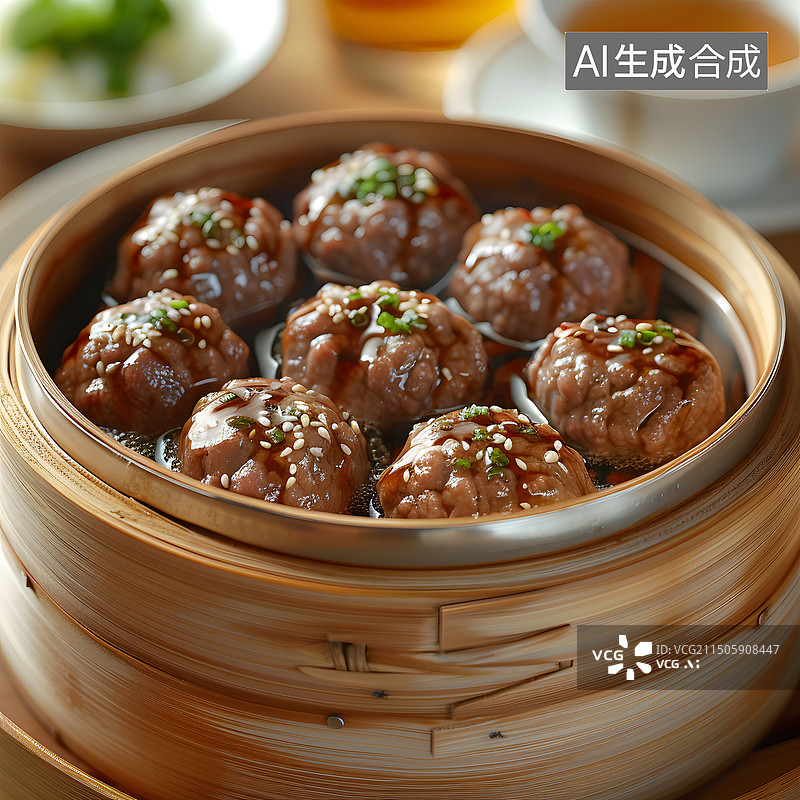 【AI数字艺术】美味的红烧丸子图片素材