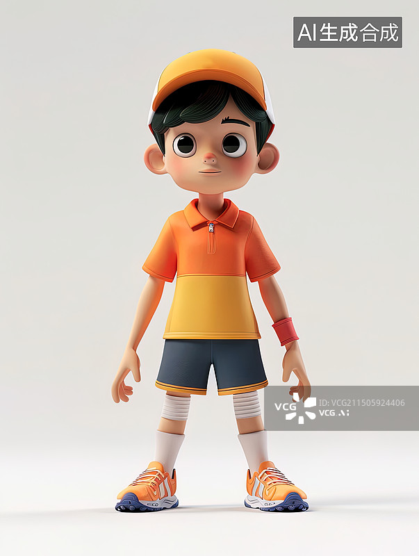 【AI数字艺术】戴鸭舌帽的小男孩图片素材