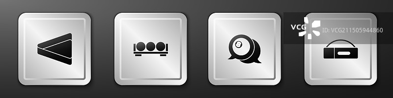 台球三角框、球和球盒合集图片素材