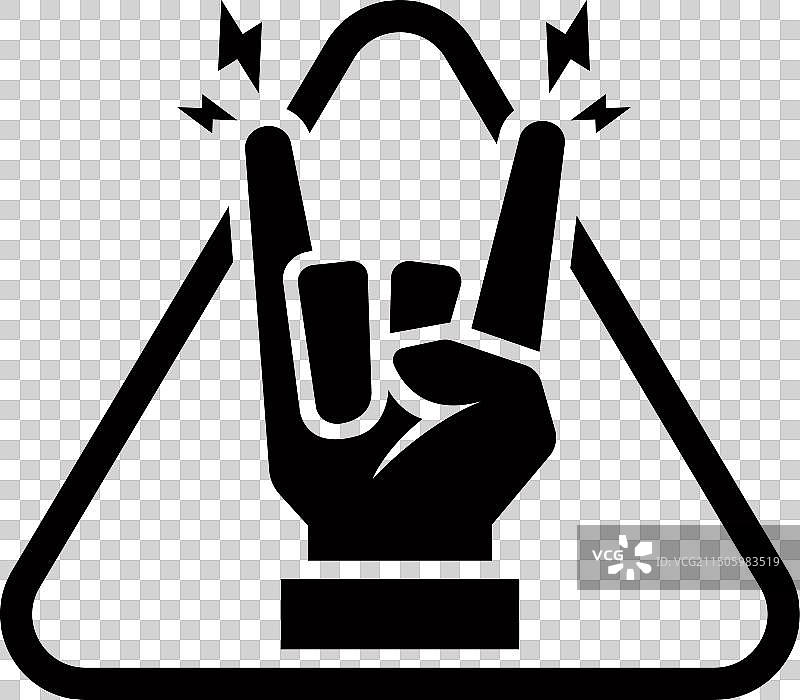 黑色摇滚手势图片素材