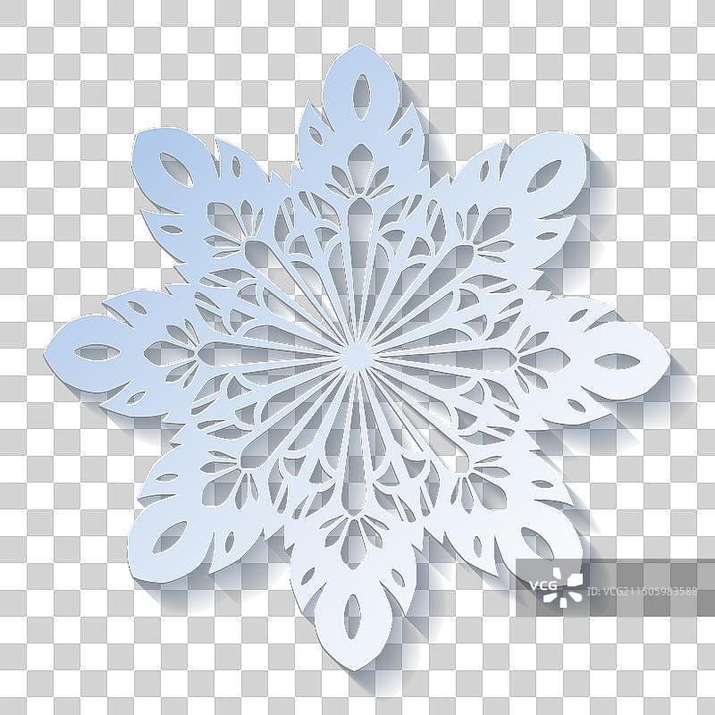 白色圣诞剪纸3D雪花图片素材