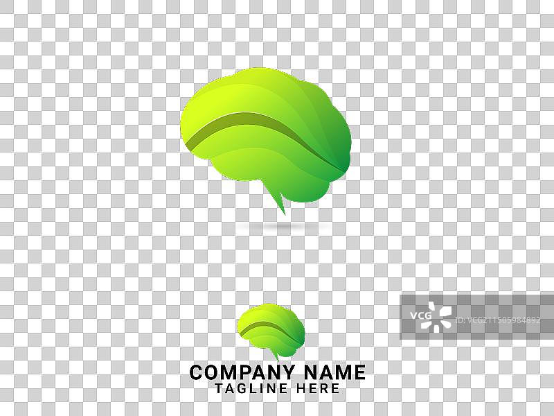 绿色大脑Logo设计理念图片素材