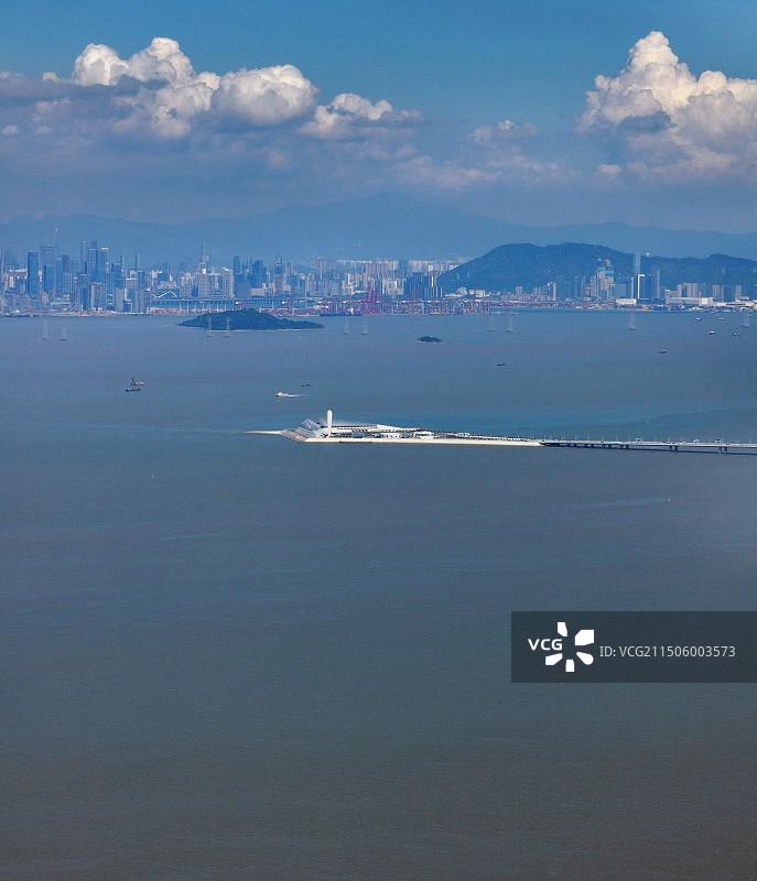 广东省深圳市宝安区宝安机场与国际会展中心航拍图片素材