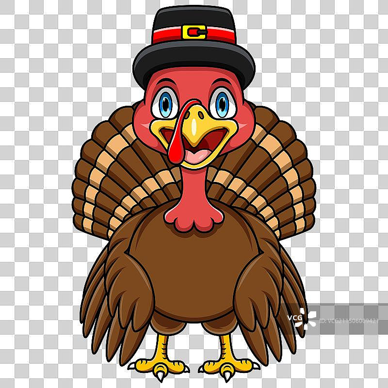 白色背景上的卡通火鸡图片素材