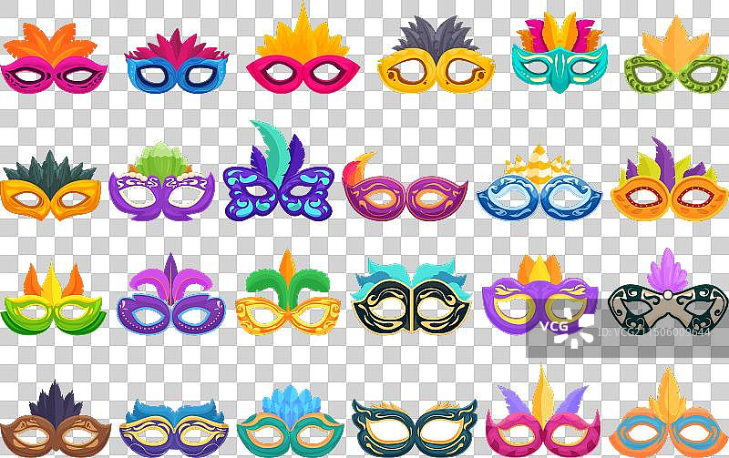 面膜羽毛图标卡通套装图片素材