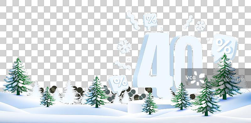 圣诞快乐促销折扣百分之四十图片素材