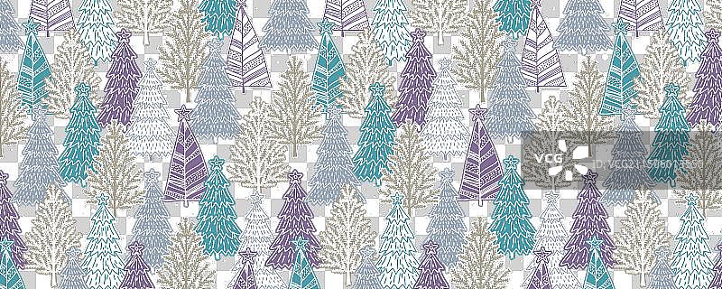 圣诞树森林圣诞节banner图片素材