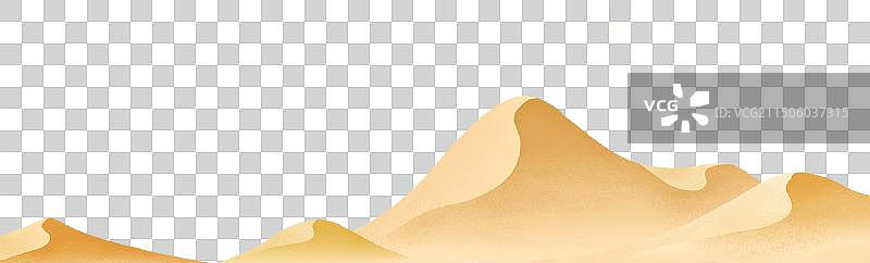 西北大沙漠手绘插画图片素材