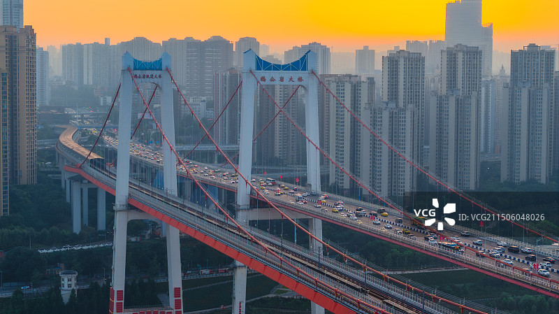 重庆鹅公岩大桥黄昏图片素材