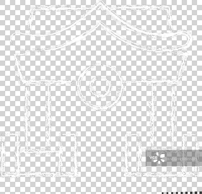 粉笔风格忍者神社图标图片素材