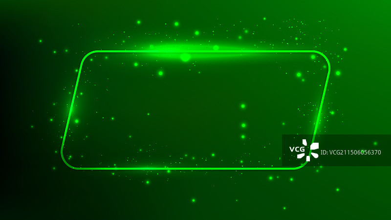 闪亮霓虹灯圆角平行四边形框架图片素材