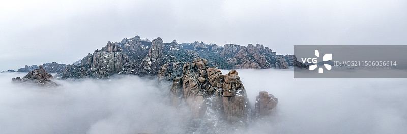 崂山风景区云海仙境图片素材