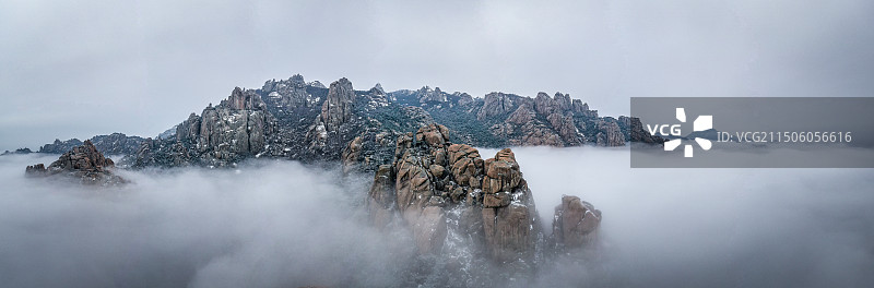 崂山风景区云海仙境图片素材