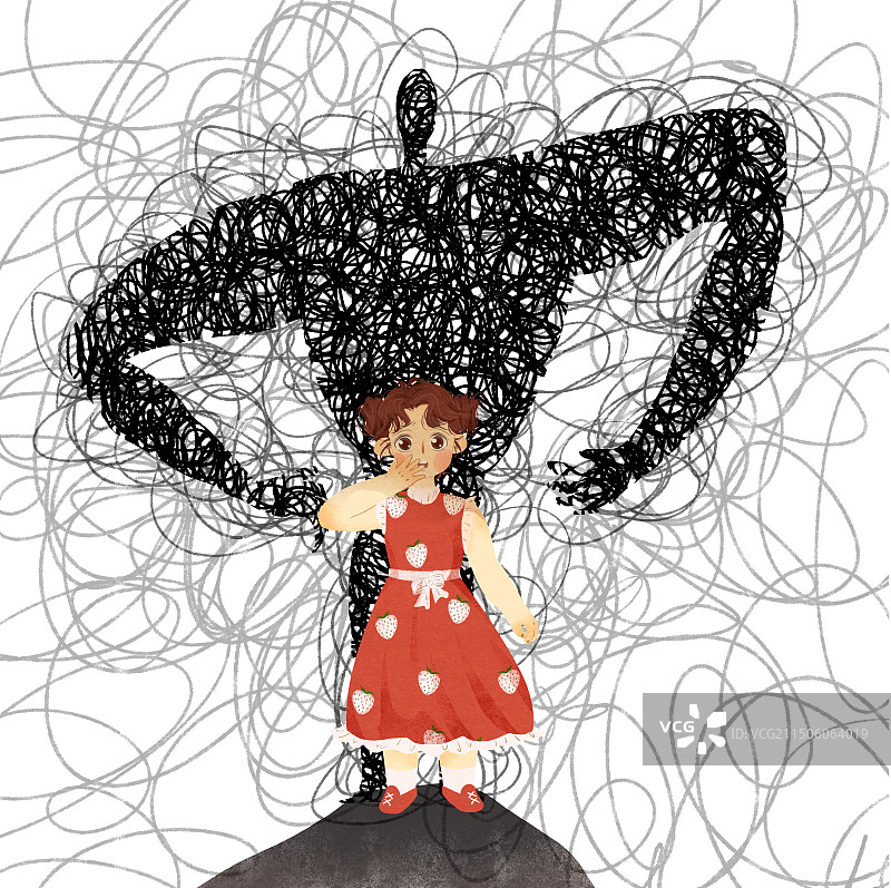 内心的恐惧插画图片素材