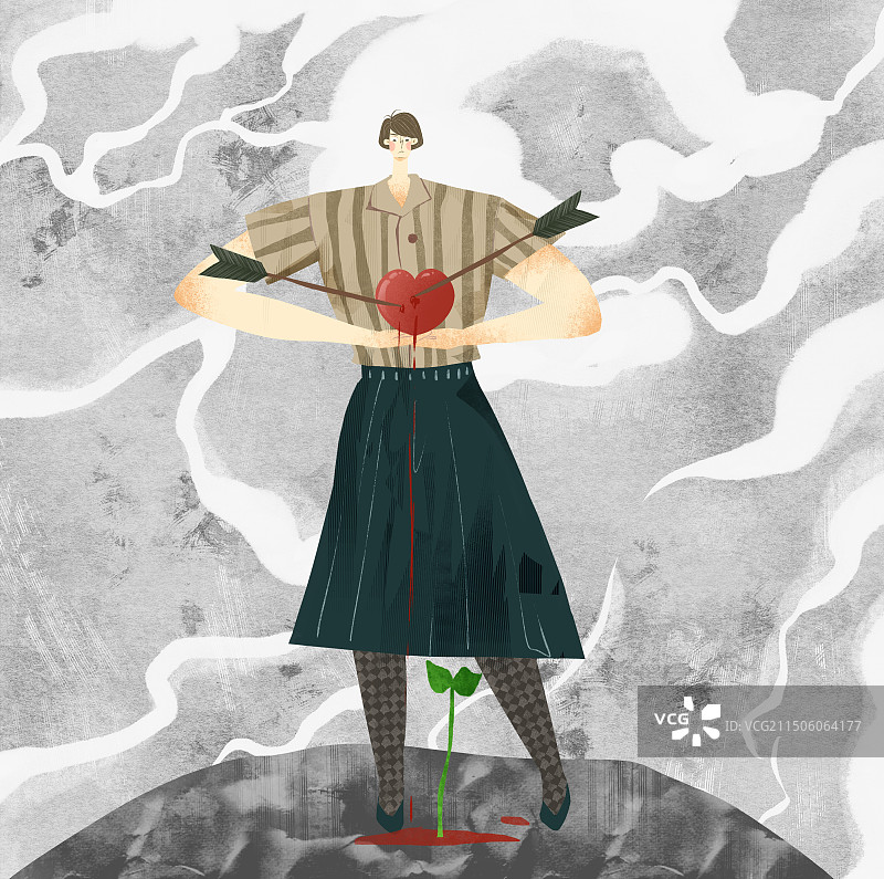 受伤让自己成长插画图片素材