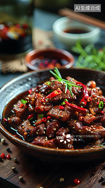 【AI数字艺术】美味的辣椒炒肉图片素材