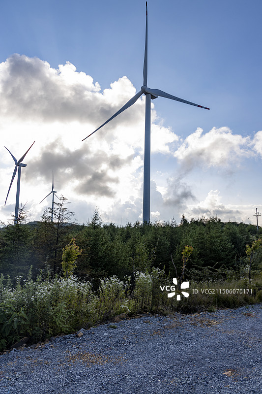湖北宜昌五峰土家族自治县独岭风力发电机组风光图片素材