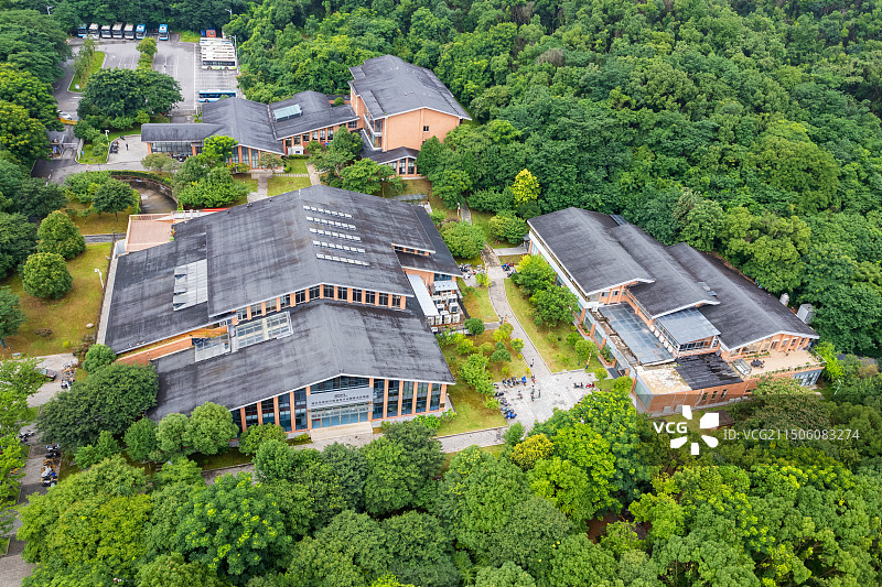 湖南大学校园风光航拍图片素材