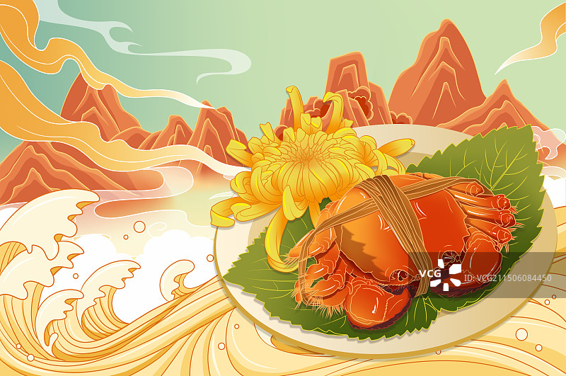 大闸蟹插画图片素材