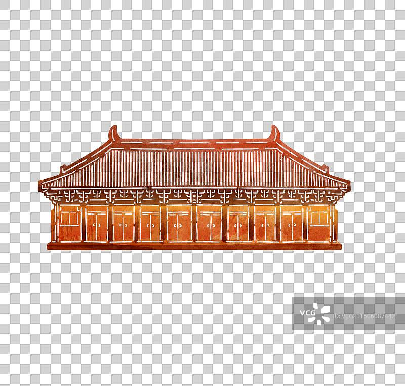 皮影风格红房子图片素材