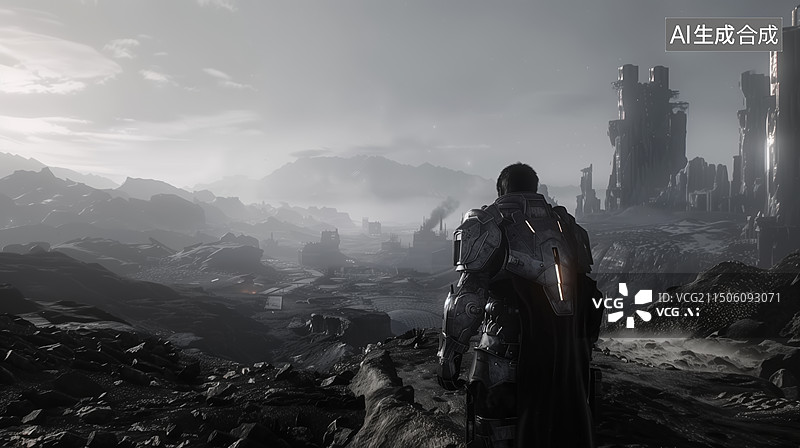 【AI数字艺术】游戏科幻场景插画图片素材