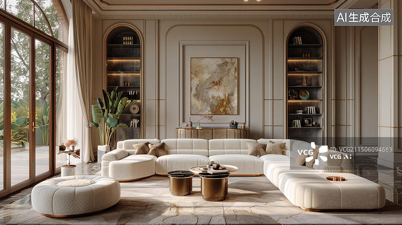 【AI数字艺术】现代简约客厅图片素材