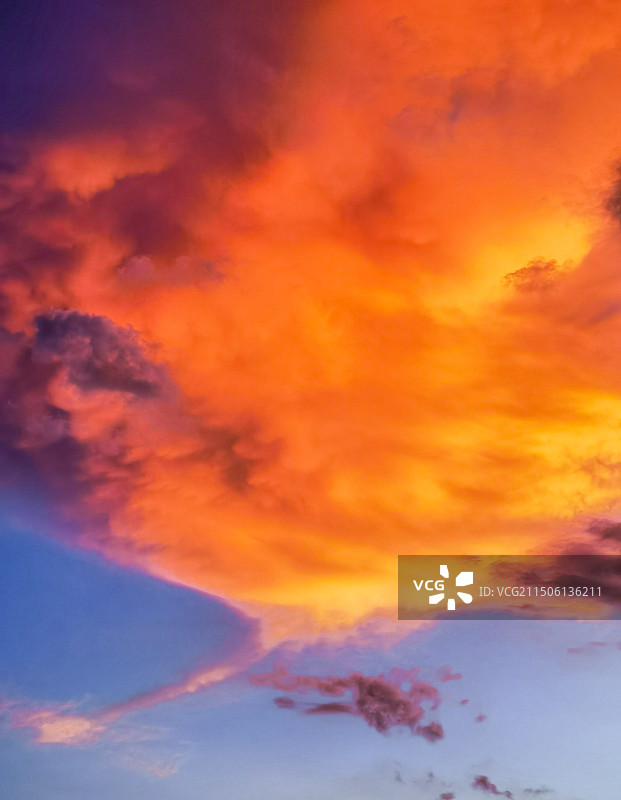 傍晚夕阳下的美丽天空图片素材