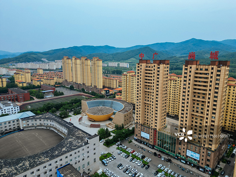 通化县 团结广场 英华街 广电大厦 丽景花园 人民医院图片素材