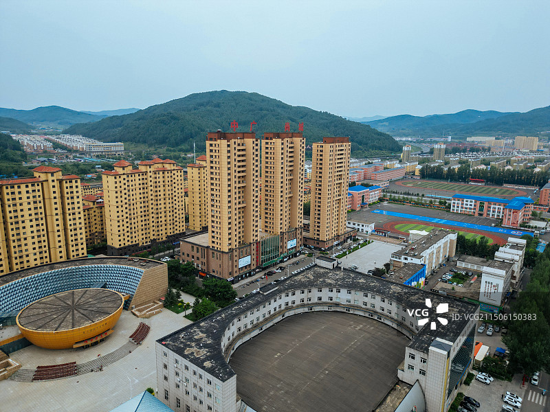 通化县 团结广场 英华街 广电大厦 丽景花园 人民医院图片素材