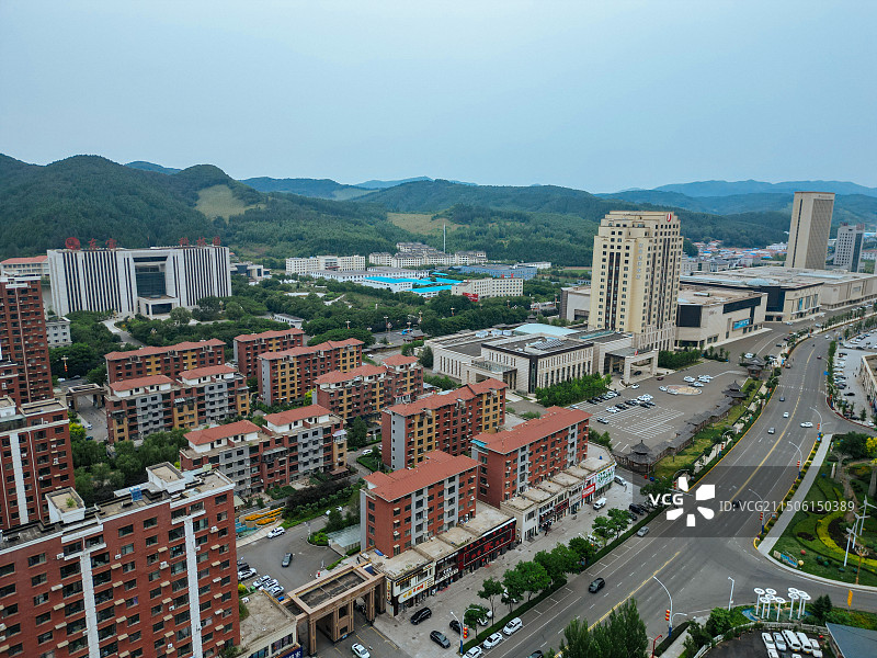 通化县 团结广场 英华街 广电大厦 丽景花园 人民医院图片素材