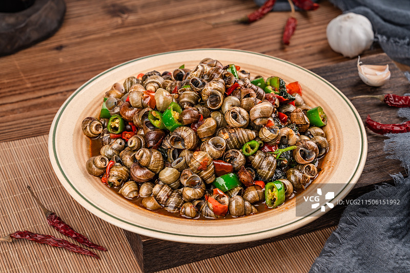 炒田螺；口味嗦螺图片素材