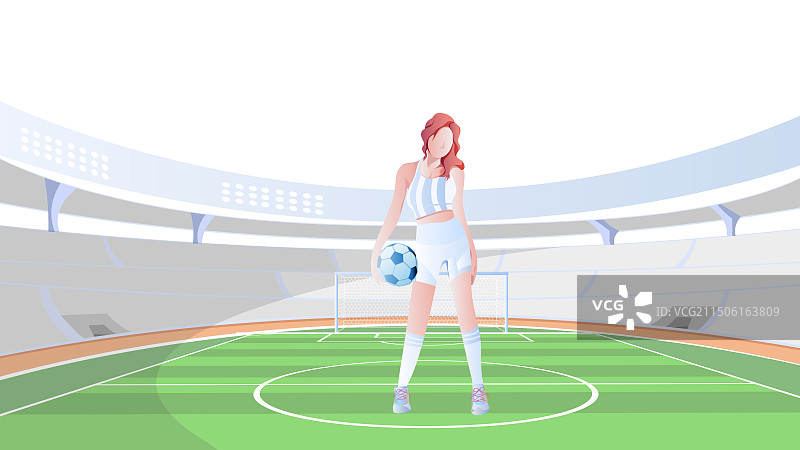 足球体育运动模特插画图片素材