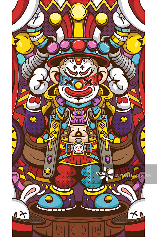马戏团小丑插画图片素材