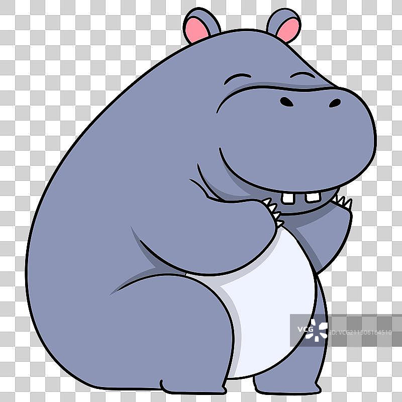 友善微笑的胖河马图片素材