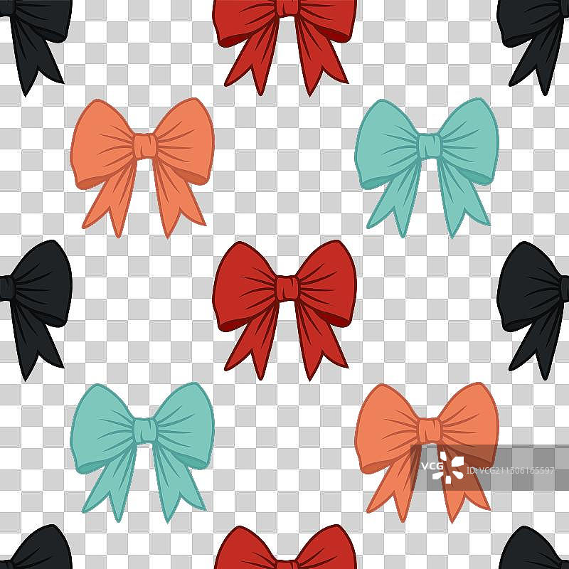 卡通领结礼物蝴蝶结无缝图案图片素材