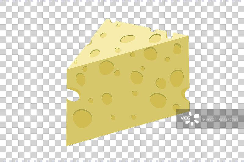 扁平风格的三角形奶酪图片素材