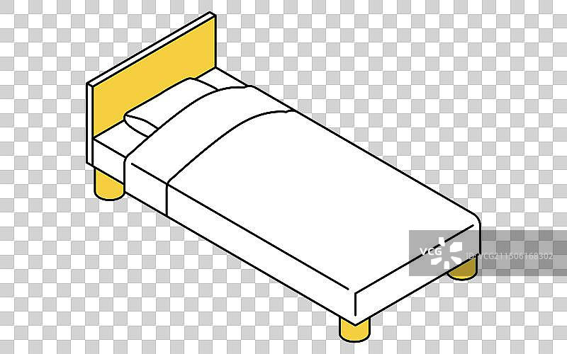 室内床简约2.5D图片素材