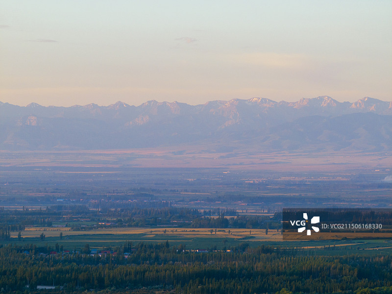 日落时空中风景鸟瞰图图片素材