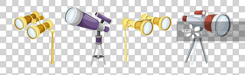 望远镜和双筒望远镜光学仪器图片素材