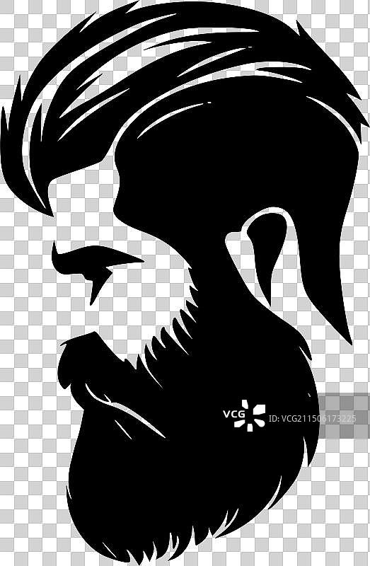 黑白胡须图片素材