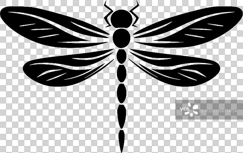 蜻蜓 - 简约剪影图片素材