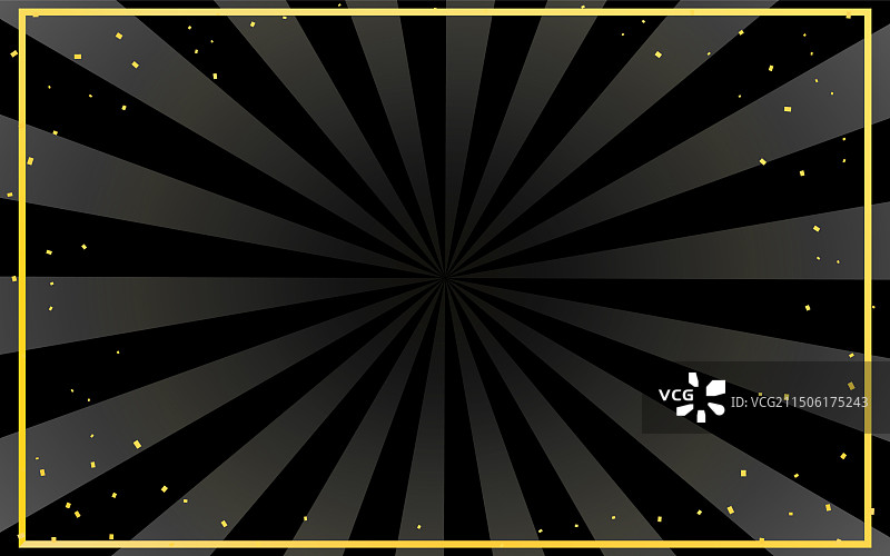 黑色集中线条背景和五彩纸屑图片素材