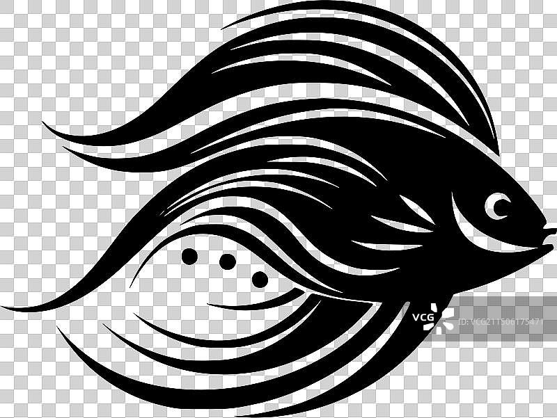 鱼 - 简约剪影图片素材