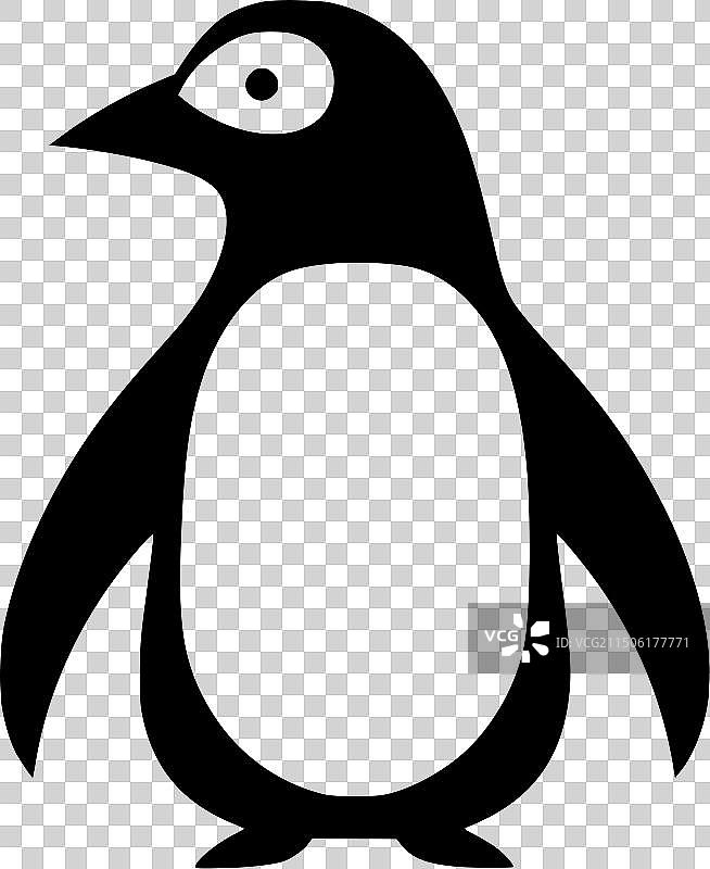 企鹅简约扁平风标志图片素材